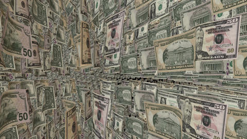 Animation showing a carousel with US Dollar banknotes