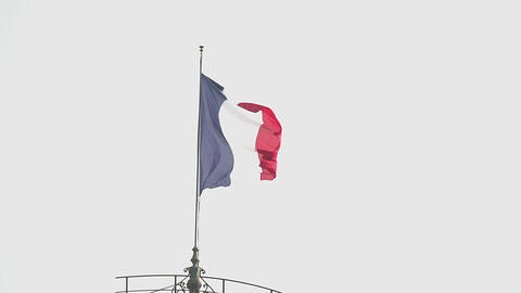 Tricolor flag of France waving in the wind, nation and freedom, patriotism