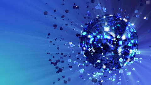 Abstract looped animated background: pulsating and spinning glow disco ball comp