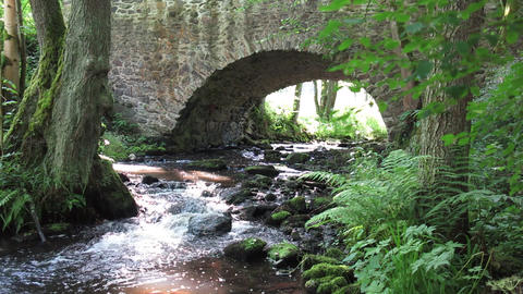Stream flowing under the old stone bridge Animated GIF 10459999 ...