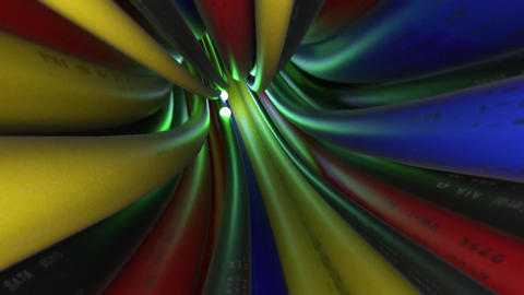 Wires cables fly through data internet power grid electric circuit fiber 4k