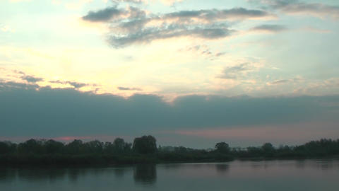 Timelapse Sunrise Over the River