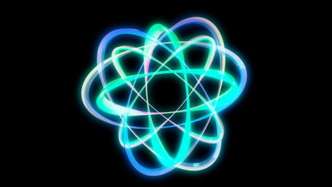 Glowing 3D geometric looping ellipses UI shap CG動画素材 10689100 ...