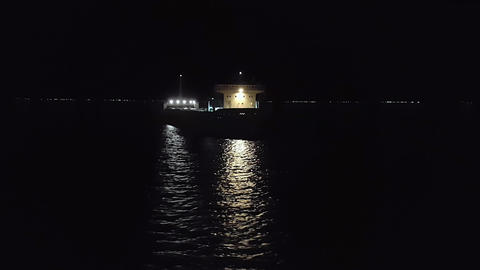 Ship in sea night