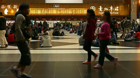 Ticket lobby at Taipei Train Station, 4K