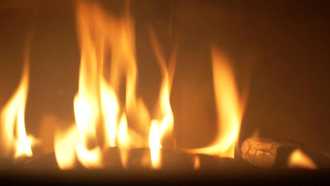 Romantic fire in the fireplace