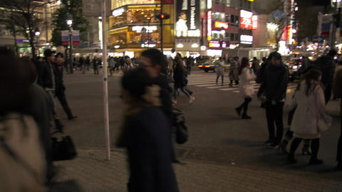 Steady cam shot Shibuya crossing
