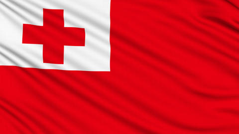 Tonga Flag, with real structure of a fabric