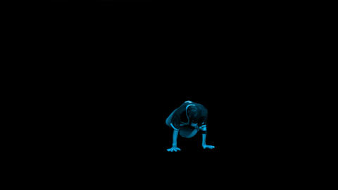 Asian Male Hip Hop Dancer Does Hand Stand