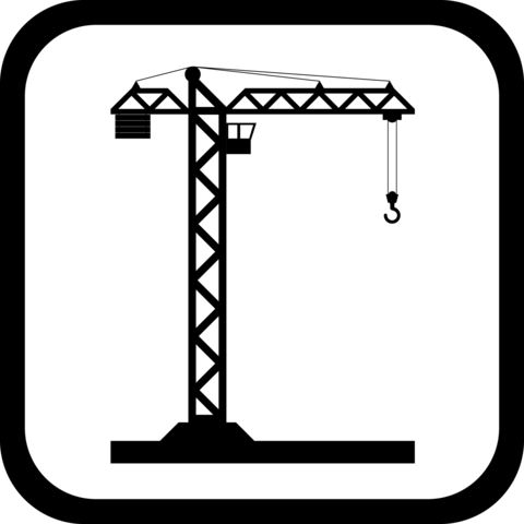 Tower crane - Vector icon isolated