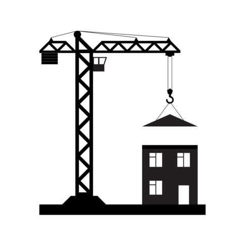 Tower crane - Vector icon isolated