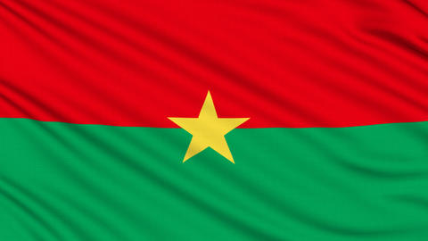 Burkina Faso flag, with real structure of a fabric