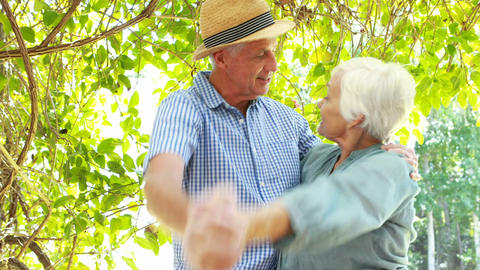 Senior couple dancing together