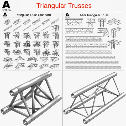 Triangular Trusses (Collection 55 Modular โมเดล 3D 11179100 ...