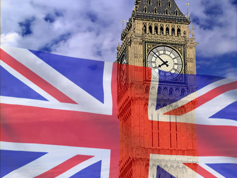 England flag on a background bigben
