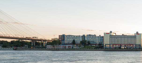St. Petersburg, Russia - September 5, 2017:Buildings of industrial enterprises