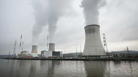 Nuclear Power Plant By River