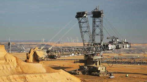 Pit Mine Excavator Time Lapse, editorial