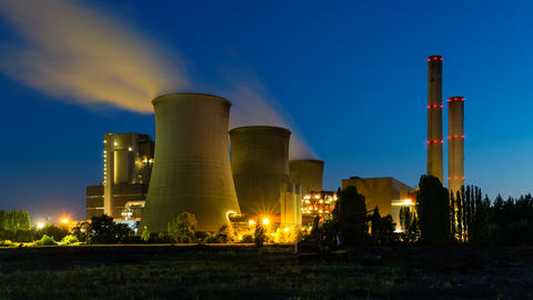 Coal Power Station At Night