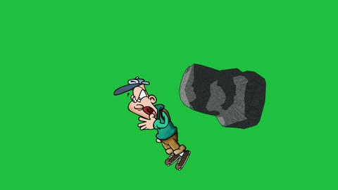 Cartoon Man Chased by Tumbling Rock: Loo 애니메이션 GIF 11312020 ...