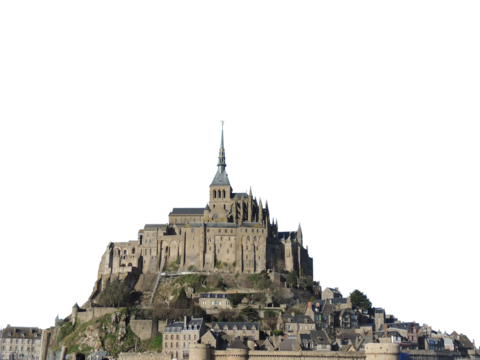 Mont Saint-Michel with a transparent background