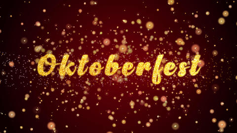 Oktoberfest Greeting card text shiny particles for celebration,festival