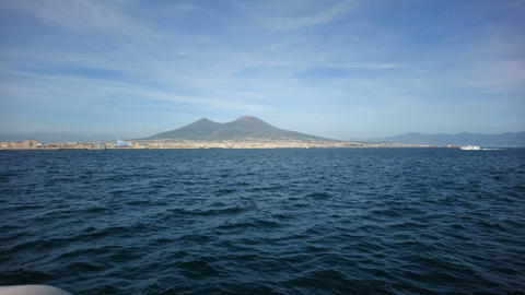 Vesuvius volcano seen from the sea