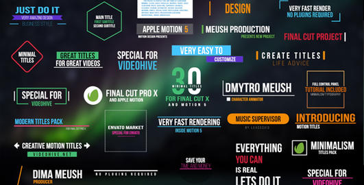 Minimal Titles For Final Cut Pro X