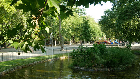 Fountain in the Acquasola park in Genoa, Italy