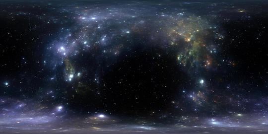 360 VR Space video. Flying through nebula and star fields in deep space