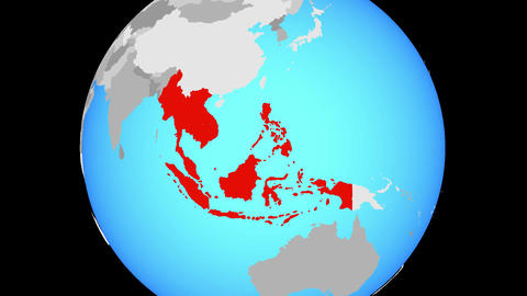 Zooming to South East Asia on globe