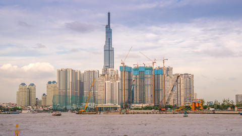 Riverside view of Vinhomes Central Park and it's residential are