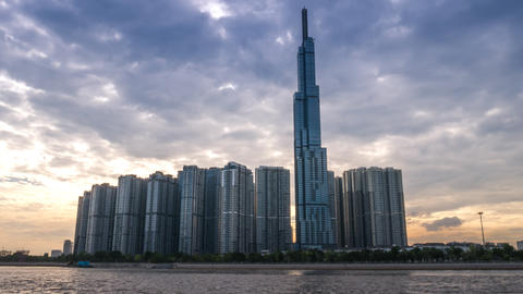 Riverside view of Vinhomes Central Park and it's residential are