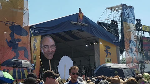 New Orleans Jazz and Heritage Festival Crowd Enjoying Live Band
