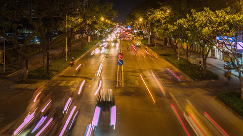 Time lapse of traffic in Ho Chi Minh city at night