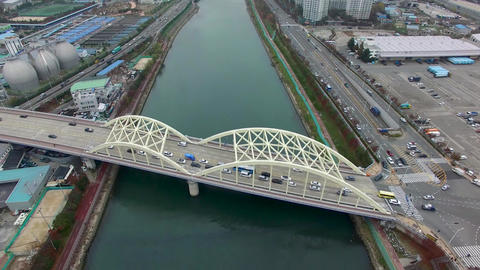 Traffic of Suyeong River, Busan, South Korea Asia