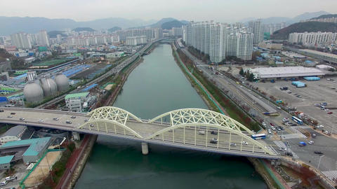 Traffic of Suyeong River, Busan, South Korea Asia