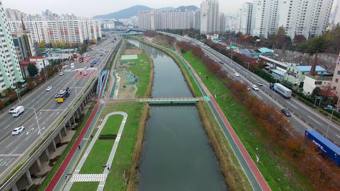 Traffic of Suyeong River, Busan, South Korea Asia