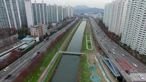 Traffic of Suyeong River, Busan, South Korea Asia