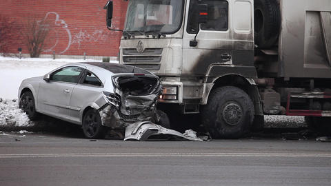 accident on slippery road