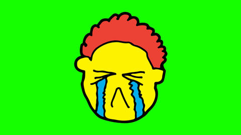Kids drawing green Background with theme of people cry