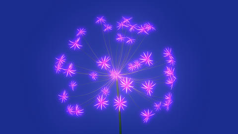 3d Fractal flower blooming. African Lily 3d animation . Computer generated procedural growth