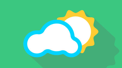 Weather animation. Cloud, sun icon PNG format with ALPHA transparency