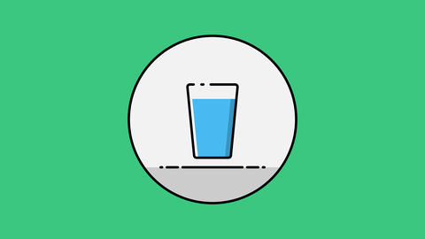 Glass flat line icon in PNG format with ALPHA transparency channel