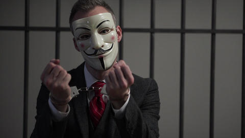 Sighing Anonymous hacker in prison 애니메이션 GIF 10128752 | MotionElements