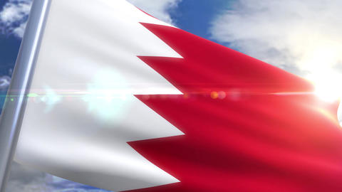 Waving flag of Bahrain Animation