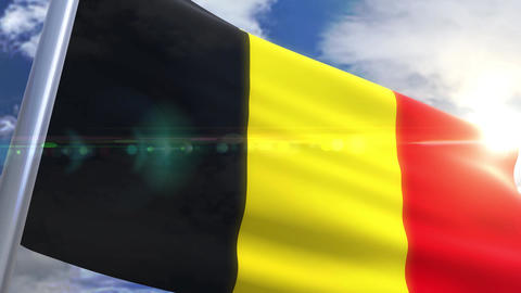 Waving flag of Belgium Animation