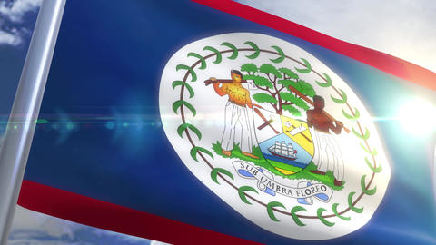 Waving flag of Belize Animation
