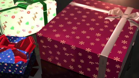 christmas birthday blue red and green gift animation