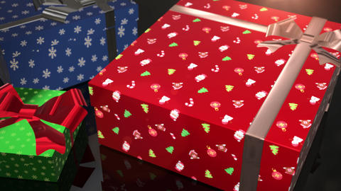 christmas birthday blue red and green gift animation